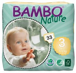 Børneble, tape ble, Bambo Nature, Midi 3 - 5-9 kg,